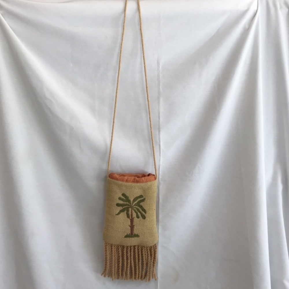 Lilybelles palm tree beige strap purse